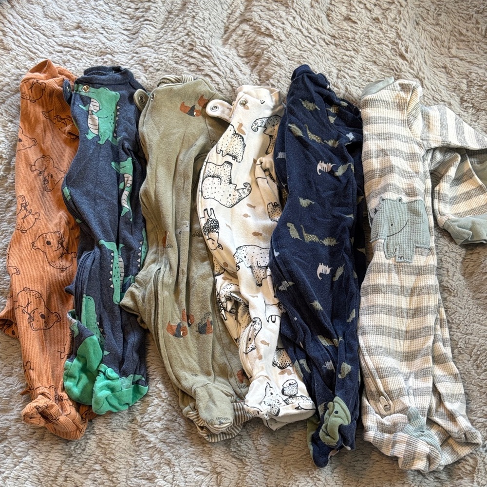 Carter's 3 month pajama bundle, two way zipper, sleep, and play